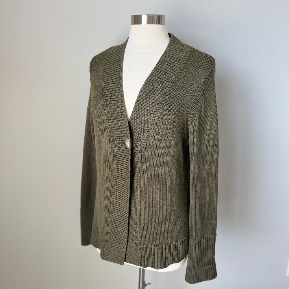 Vintage Talbots Collection Silk‎ Blend One Button Knit Cardigan Sweater Large.